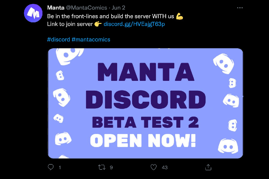 글로벌 웹툰 구독 서비스 만타(Manta)는 브랜드 커뮤니티 공간으로 디스코드를 택했습니다.